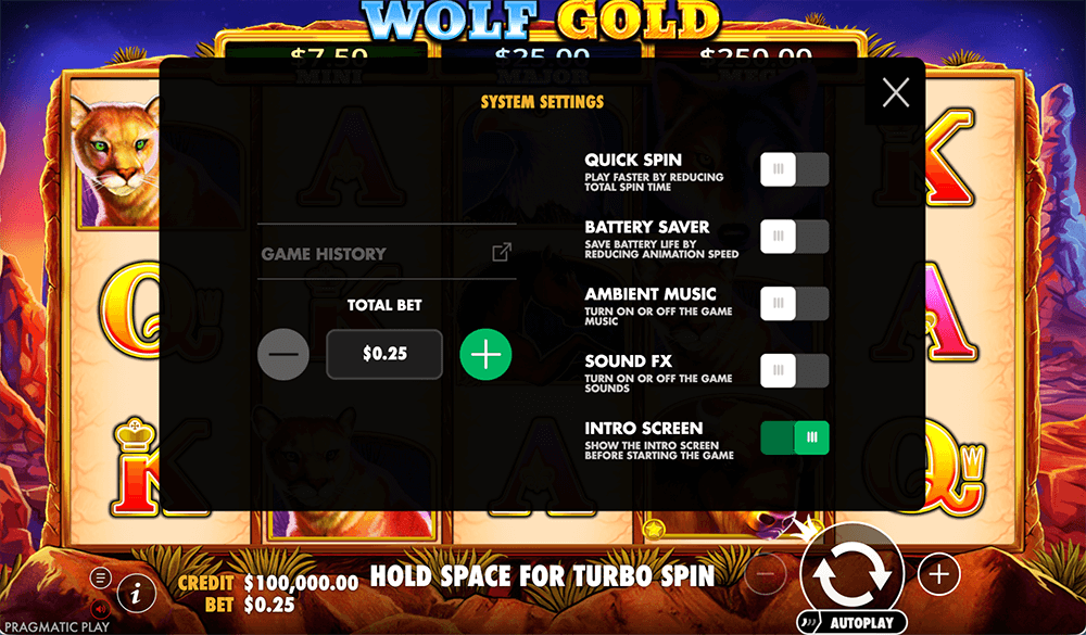 Правила видео слота Wolf Gold